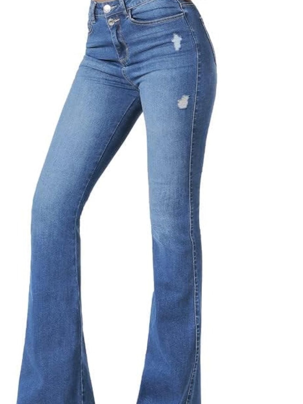 Flying Banana High-Rise Flare Jeans in Medium Blue - Women - Picture 2 of 5